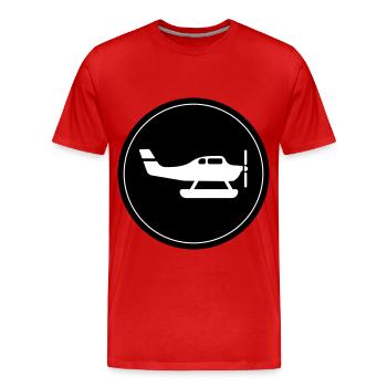 Cercle de symboles d’avion - T-shirt bio Premium Homme - rouge - Devant - Damien (186cm)