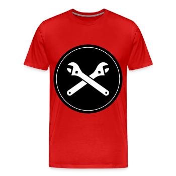 Schraubenschlüssel Icon - Männer Premium Bio T-Shirt - Rot - Vorne - Damien (186cm)