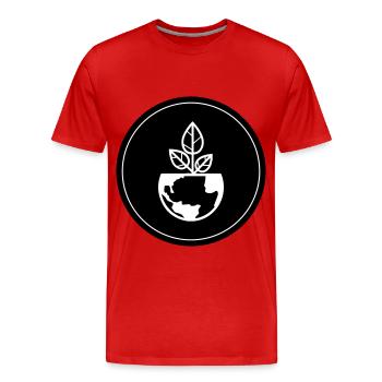 Planète Terre - T-shirt bio Premium Homme - rouge - Devant - Damien (186cm)