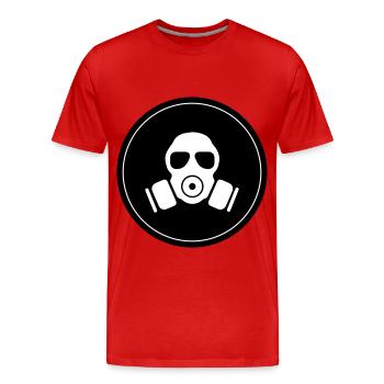 Icône de masque à gaz - T-shirt bio Premium Homme - rouge - Devant - Damien (186cm)