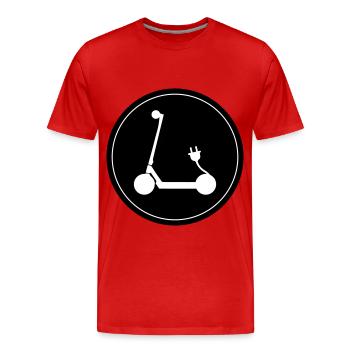 E-scooter Icon - Men's Premium Organic T-Shirt - red - Front - Damien (186cm)