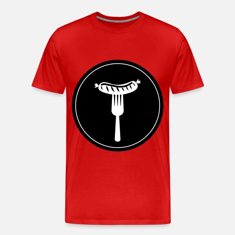 Bratwurst Fleisch icon - Männer Premium Bio T-Shirt - Rot