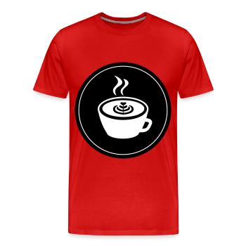 Coffee Logo - Men's Premium Organic T-Shirt - red - Front - Damien (186cm)
