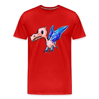 Flying Pterodactyl - Men's Premium Organic T-Shirt - red - Front - Damien (186cm)