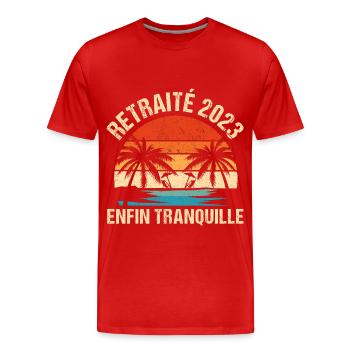 Retraité 2023 humour retraite cadeau pour retraité - T-shirt bio Premium Homme - rouge - Devant - Damien (186cm)
