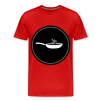 Cuisson à la poêle - T-shirt bio Premium Homme - rouge - Devant - Damien (186cm)