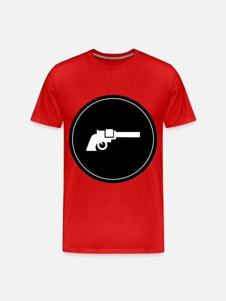 Weapon Symbol Pistol - Men's Premium Organic T-Shirt - red