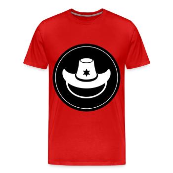 Cowboy tête western - T-shirt bio Premium Homme - rouge - Devant - Damien (186cm)