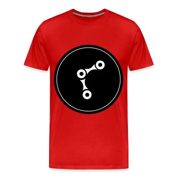 Fahrrad Radfahren Kette - Männer Premium Bio T-Shirt - Rot - Vorne - Damien (186cm)