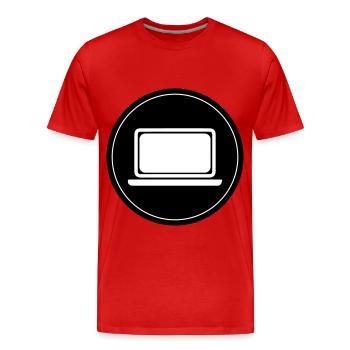 Ordinateur portable Pc Office - T-shirt bio Premium Homme - rouge - Devant - Damien (186cm)
