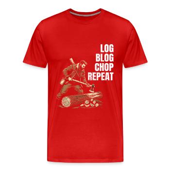 Bûcheron bûcheron bûcheron hache bûcheron drôle - T-shirt bio Premium Homme - rouge - Devant - Damien (186cm)