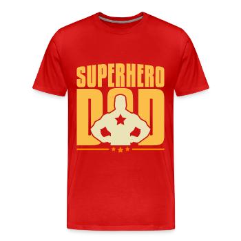 superhero dad - Männer Premium Bio T-Shirt - Rot - Vorne - Damien (186cm)