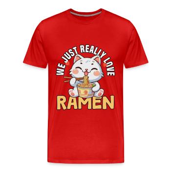 Nous aimons vraiment les ramen - T-shirt bio Premium Homme - rouge - Devant - Damien (186cm)