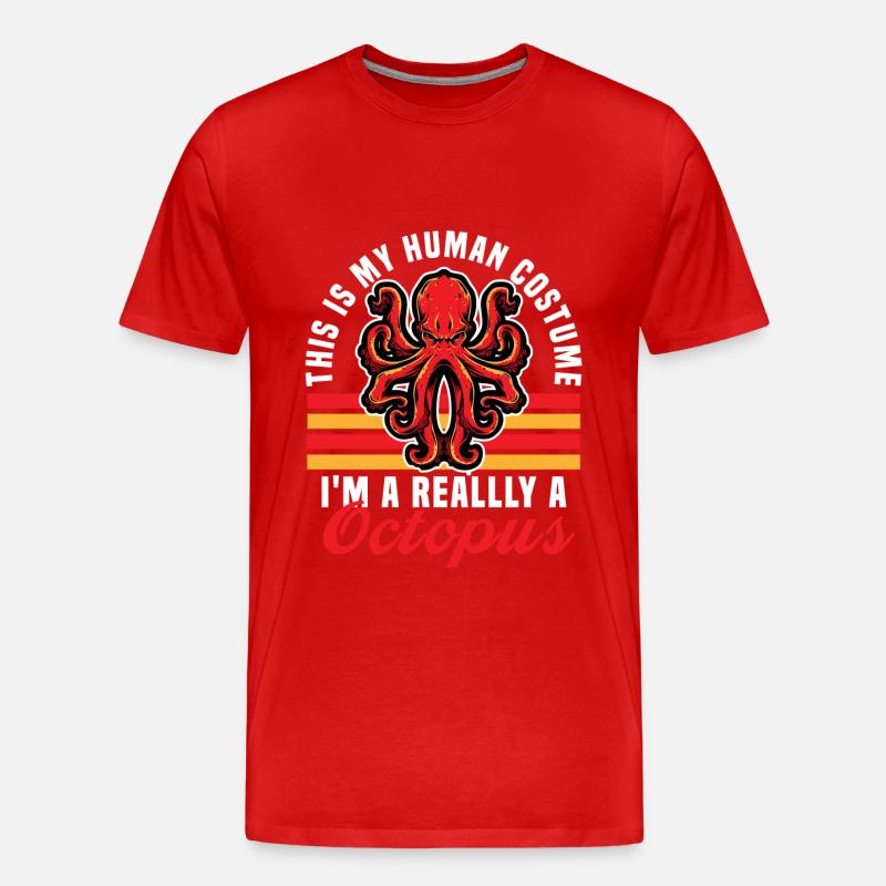 octopus - Männer Premium Bio T-Shirt - Rot