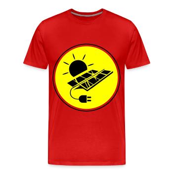 Solar Energie Photovoltaik Anlage Symbol - Männer Premium Bio T-Shirt - Rot - Vorne - Damien (186cm)