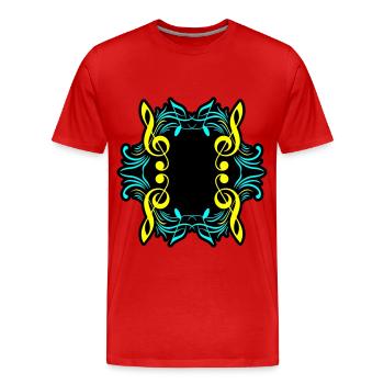 Clé de symbole de notes de musique - T-shirt bio Premium Homme - rouge - Devant - Damien (186cm)