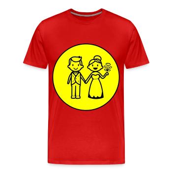 Brautpaar Ehepaar Symbol - Männer Premium Bio T-Shirt - Rot - Vorne - Damien (186cm)