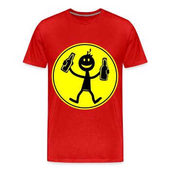 Drinking Beer - Men's Premium Organic T-Shirt - red - Front - Damien (186cm)