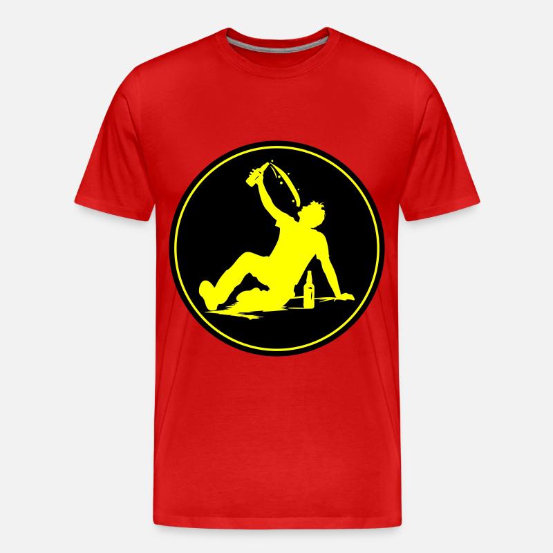 Drinking Bier Silhouette - Männer Premium Bio T-Shirt - Rot