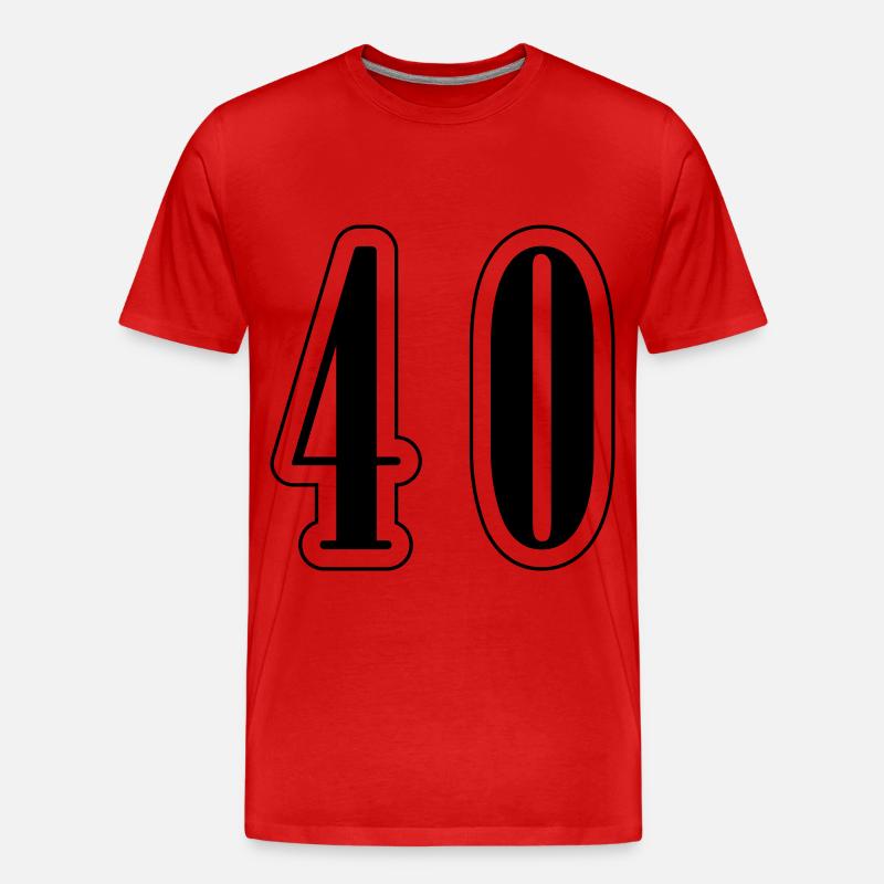 40 Zahl symbol - Männer Premium Bio T-Shirt - Rot