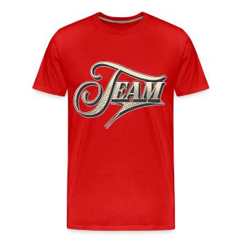 Équipe - T-shirt bio Premium Homme - rouge - Devant - Damien (186cm)
