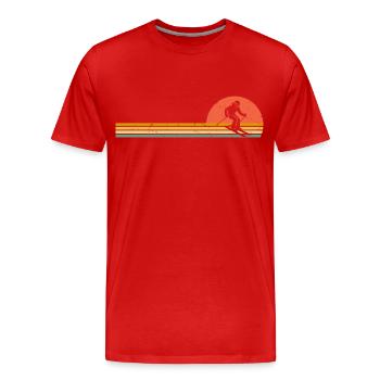 Ski rétro Vintage Skier Ski Vacances Ski - T-shirt bio Premium Homme - rouge - Devant - Damien (186cm)
