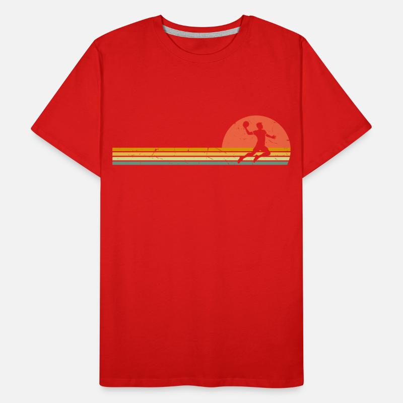 Retro Handball Player Evolution Handball Game Handball Men's Premium Organic T-Shirt