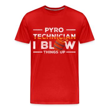 Pyro Bunt Brennen Sicherheit - Männer Premium Bio T-Shirt - Rot - Vorne - Damien (186cm)