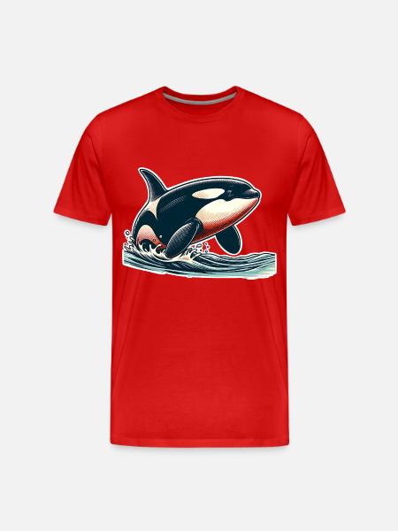 Orca Killer Whale - Men's Premium Organic T-Shirt - red