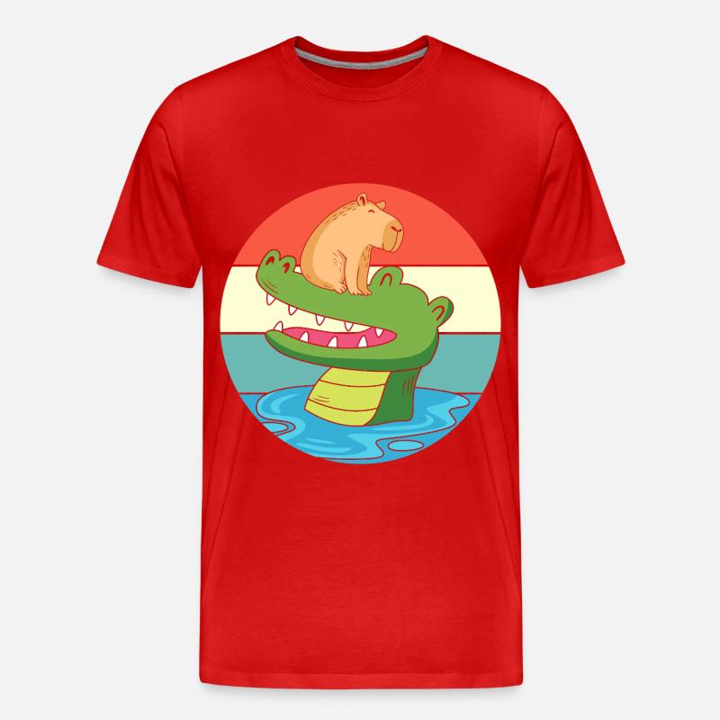 Capybara Capibara - Männer Premium Bio T-Shirt - Rot