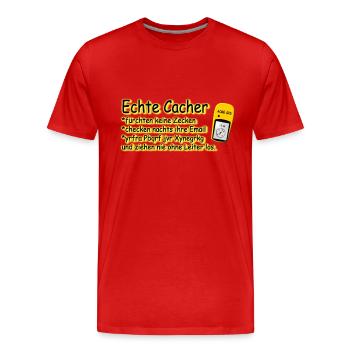 echte cacher - Männer Premium Bio T-Shirt - Rot - Vorne - Damien (186cm)