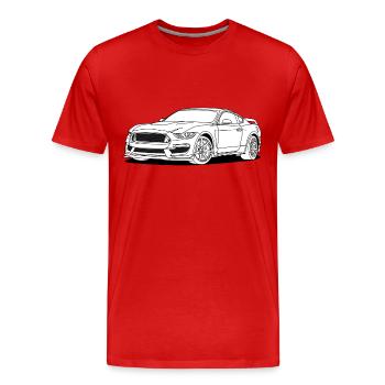 Cool Car White - Männer Premium Bio T-Shirt - Rot - Vorne - Damien (186cm)