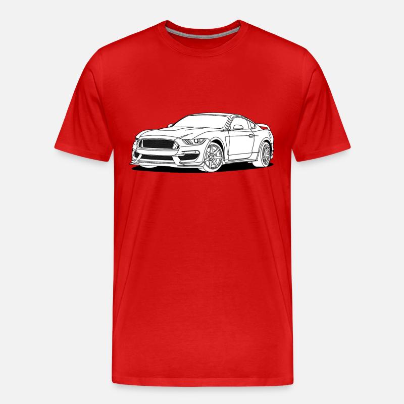 Cool Car White - Männer Premium Bio T-Shirt - Rot