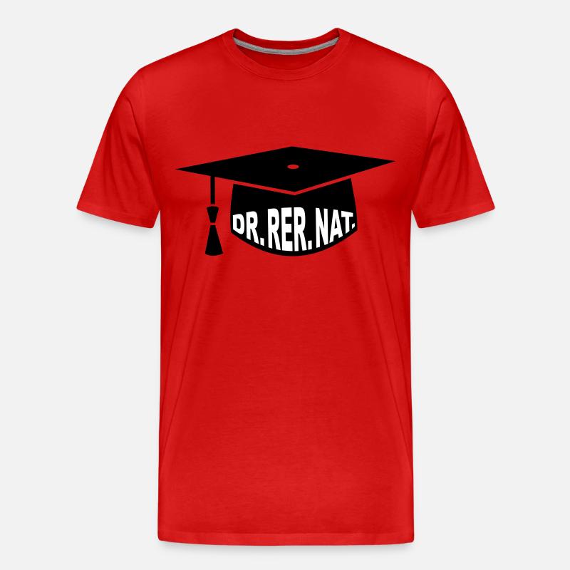 Doktor - Doktorhut - Studium - Geschenk - Dr. rer. - Männer Premium Bio T-Shirt - Rot