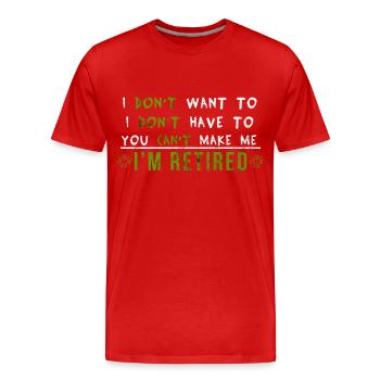 Ruhestand - Männer Premium Bio T-Shirt - Rot - Vorne - Damien (186cm)