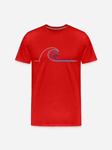 Welle - Männer Premium Bio T-Shirt - Rot
