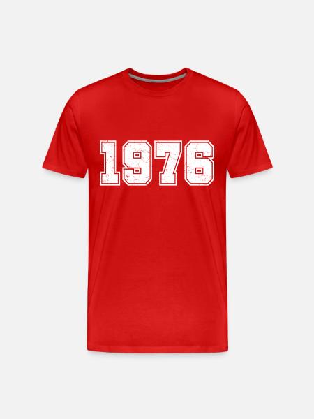 Jahrgang 1976 - Retro College - Männer Premium Bio T-Shirt - Rot