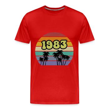 1983 - Men's Premium Organic T-Shirt - red - Front - Damien (186cm)