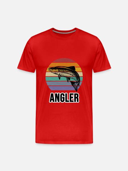 Angler und Fische - Männer Premium Bio T-Shirt - Rot