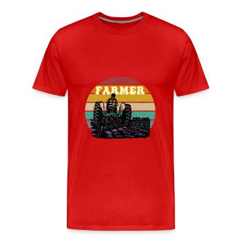 Farmers are the best in their field - Men's Premium Organic T-Shirt - red - Front - Damien (186cm)