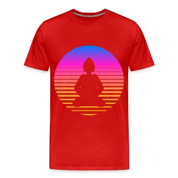 Buddha Retro Buddha Yoga Buddhismus - Männer Premium Bio T-Shirt - Rot - Vorne - Damien (186cm)