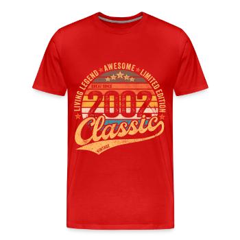 2002 Anniversaire Vintage Retro né en 2002 - T-shirt bio Premium Homme - rouge - Devant - Damien (186cm)