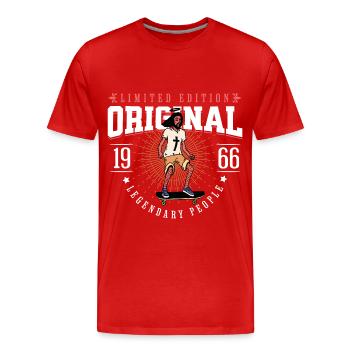 born 1966 Vintage vintage 1966 Jesus Design - Men's Premium Organic T-Shirt - red - Front - Damien (186cm)