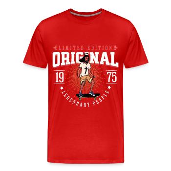born 1975 Vintage vintage 1975 Jesus Design - Men's Premium Organic T-Shirt - red - Front - Damien (186cm)
