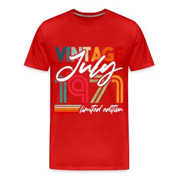 Vintage geboren Juli 1971 Geburtstag Juli 1971 - Männer Premium Bio T-Shirt - Rot - Vorne - Damien (186cm)