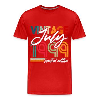 Vintage geboren Juli 1999 Geburtstag Juli 1999 - Männer Premium Bio T-Shirt - Rot - Vorne - Damien (186cm)