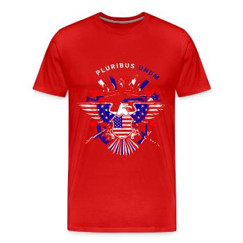 A beautiful American eagle design - Men's Premium Organic T-Shirt - red - Front - Damien (186cm)