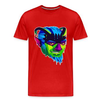 A Beautiful and Funny Satyr Satan Design - Men's Premium Organic T-Shirt - red - Front - Damien (186cm)