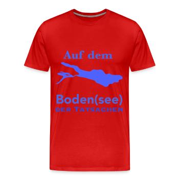 Auf dem Bodensee der Tatsachen - Männer Premium Bio T-Shirt - Rot - Vorne - Damien (186cm)