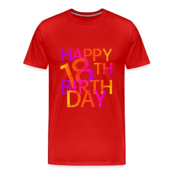 Happy 18th birthday - Men's Premium Organic T-Shirt - red - Front - Damien (186cm)